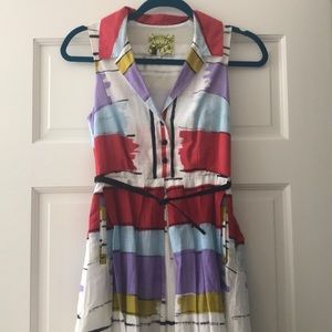 Anthropologie Color Block Pocket Dress Floreat